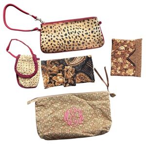 5-Bag Lot Assorted Handmade Makeup Phone Checkbook Holder Coin Purse Bags